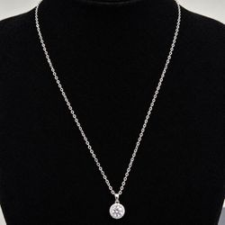 1CT Brilliant Halo Moissanite Necklace