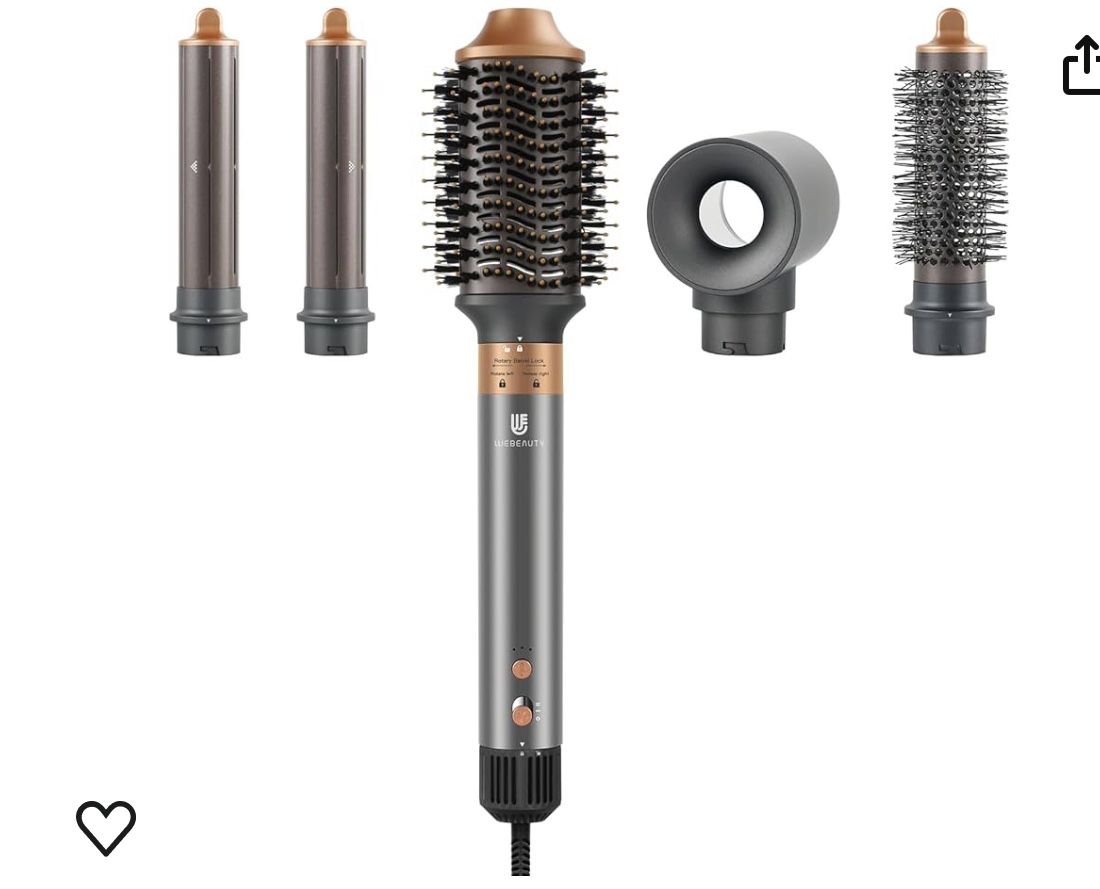 Hair Dryer Brush, webeauty 5 in 1 One Step Professional Hot Air Brush Set for Fast Drying, Curling Drying, Straightening Combing, Hair Styler [Ceramic