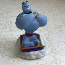 Vintage Disney Grolier Aladdin The Genie on Magic Carpet Ceramic 2.75" Figurine