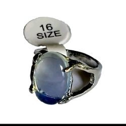 MOONSTONE NEW SILVER SIZE 6 TRENDSETTER STYLE NEW RING