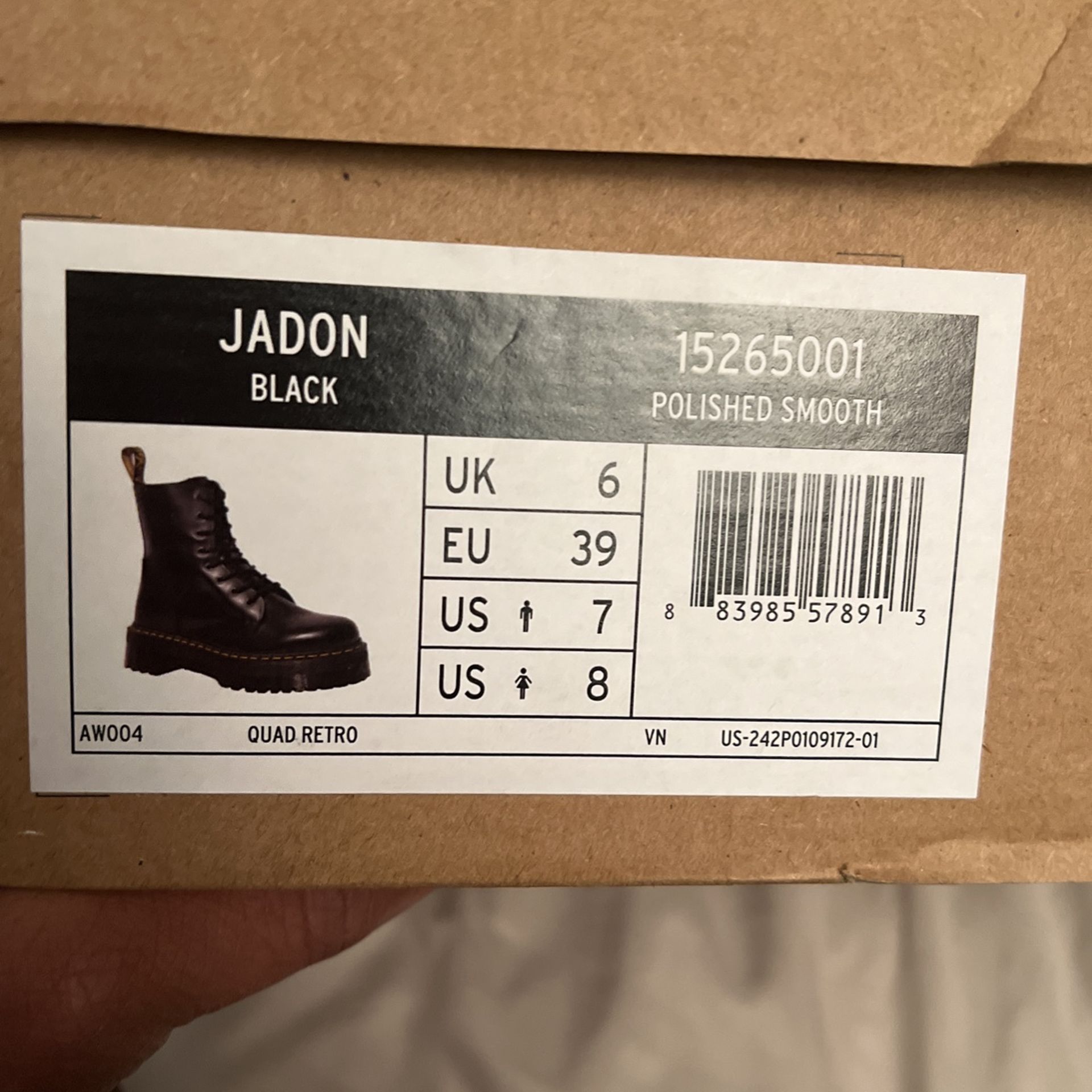 Dr Marten Jadon Platform Black Size 8