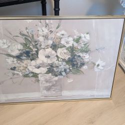 Framed Canvas Wall Art Floral Painting 