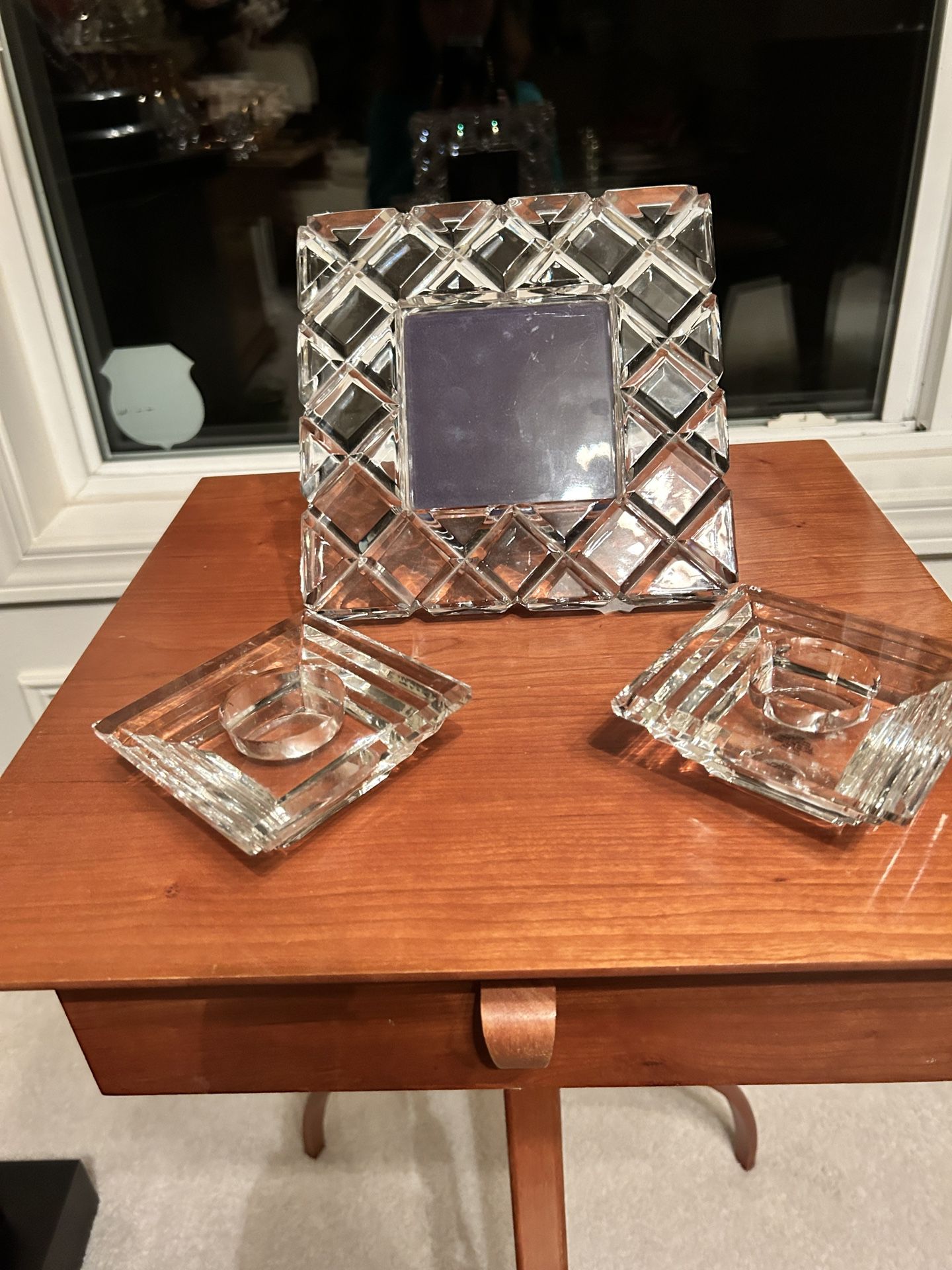 Pair Of Shannon crystal Vintage Candle/ Votive Holder With Heavy Crystal.frame 