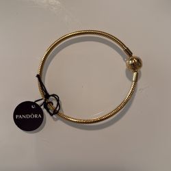 Pandora gold plated snake bracelet size 7”