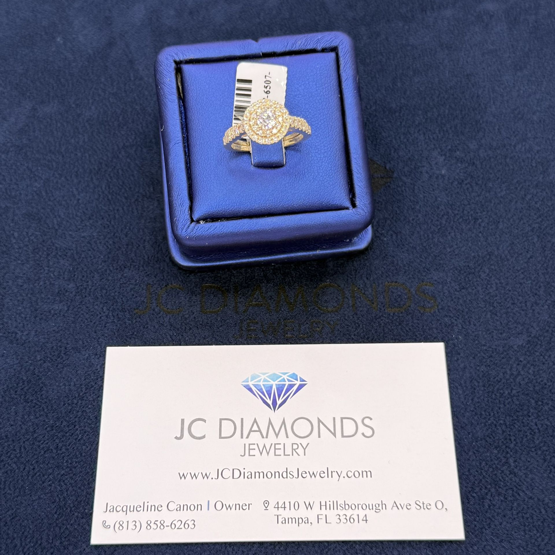 Ring Engagement 14k Gold Diamonds Real Round Stone