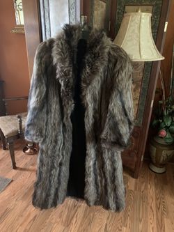 Raccoon Fur Coat With Headband And Case