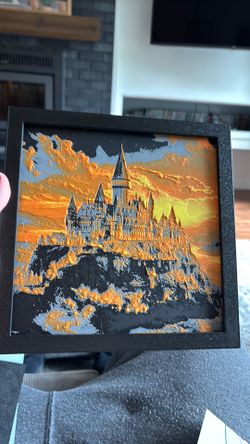Hogwarts 3d photo with frame