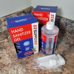 Alcohol hand sanitizer gel in pump bottle - with aloe. 16oz