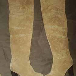 Brown Suede Thigh High Boots Size 8