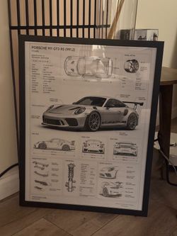 Premium Framed Luster Photo Print – Porsche 911 GT3 RS Technical Overview