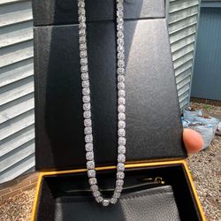 White Gold Tennis Necklace 18’ 