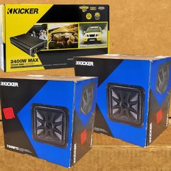 🚨 BLACK FRIDAY 🚨 Kicker CX Series Power Mono Amplifier L7S12 Solo-Baric 12" Dual Voice Coil Subwoofers 3000 Watts Package 🚨 No Credit Needed 🚨 