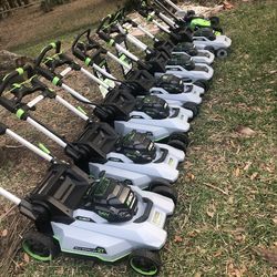 7 Different Ego Mowers For Sale 2110 Push, 2130SP, 2230SP Comes With Charger, No Battery!