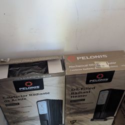1 NEW and 1 Open Box PELONIS 1,500-Watt Oil-Filled Radiant Electric Space Heater with Thermostat
