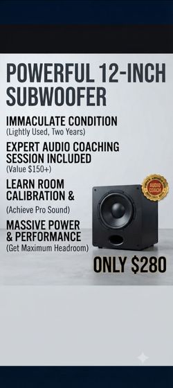 Powerful 12-Inch Subwoofer - Includes Expert Audio Coaching & Room Calibration ($280)