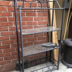Glass Metal Shelving unit