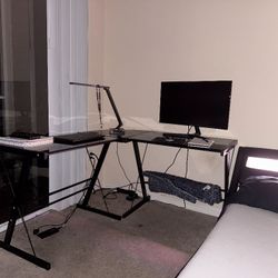 Black Stainless steel Computer Desk
