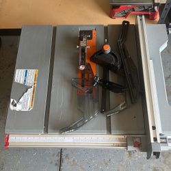 Table Saw with Scissor Stand
