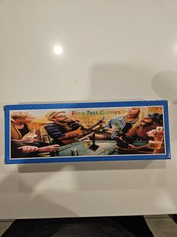 Ring Toss Game for Adults, Wooden Hook and Ring Game with Carrying Bag, Outdoor Indoor Wood Game, Table Top Ring Games Large Size 13 x 12'' for Bar, H