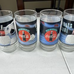 Vintage 1995 Coca Cola Glasses x4