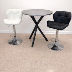 STEEL TOP bar table - Grey & Black ✅✅🩶🩶