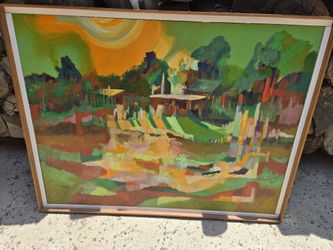 Dwelling Landscape, Painting From A Local Inland Empire Artist  ,from Back In The Day. 42x32  $ 125 Obo. 