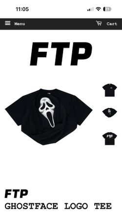 XL FTP Ghost Face Logo Tee Black