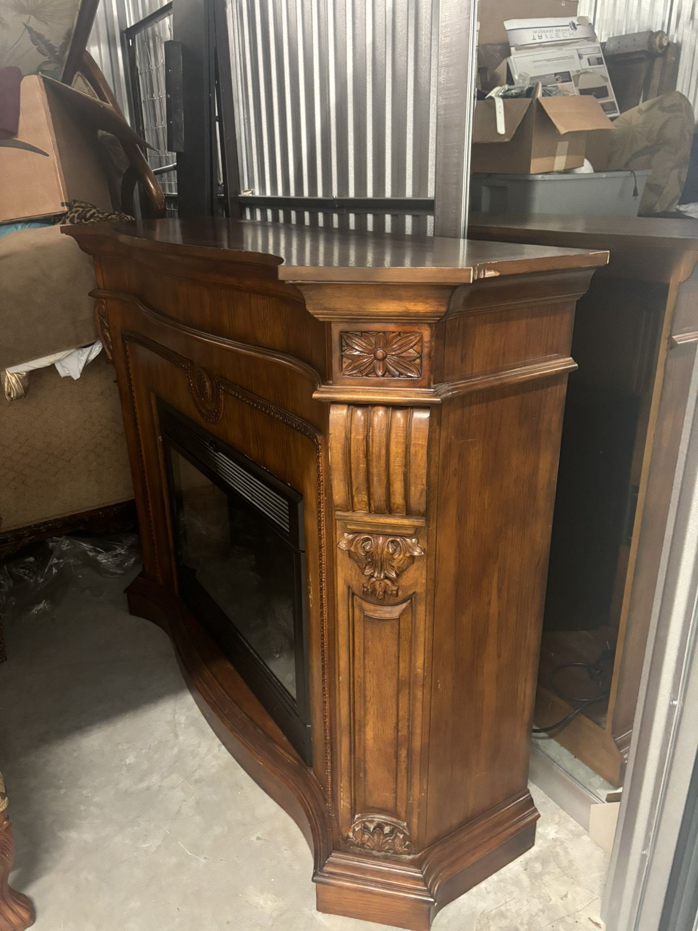 Antique Wooden Fireplace