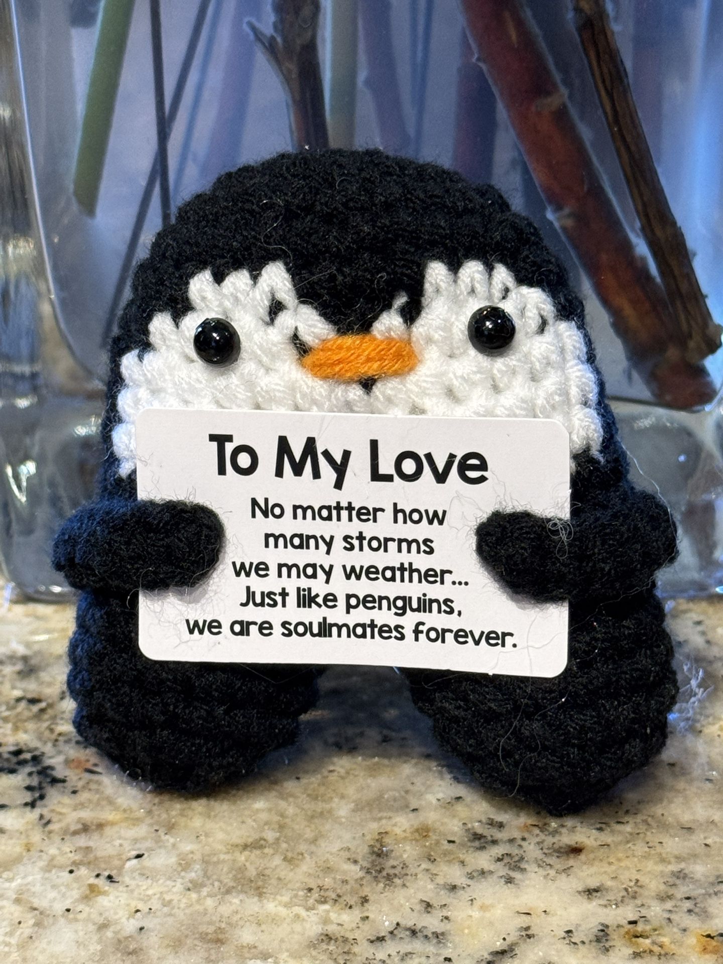 2 1/2 Inch Penguin love - 2 AVAILABLE $10.00 Each