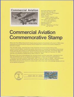 USA5 #1684 U/A SOUVENIR PAGE FDC Commercial Aviation