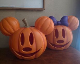 NEW Disney Minnie Mouse & Mickey Mouse LED Blow Mold Pumpkins (Selling As a set only 2025 Release)