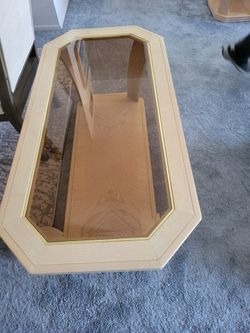 Glass Top Wooden Console Table