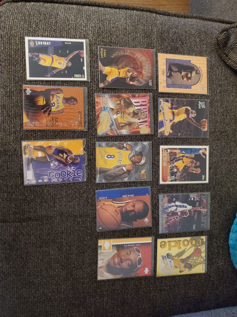 13 Kobe Bryant rookie cards, 14 second yr kobe cards
