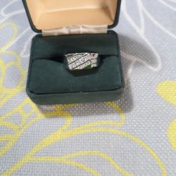 Sterling Silver Men's CZ Ring Sz 9