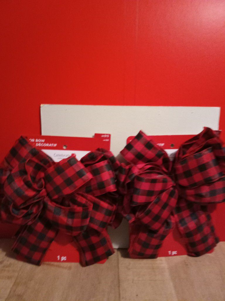 Large Decorative Red And Black Bows $5each