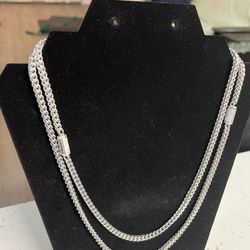 4mm Silver Franco Chain w/ Moissanite Clasp