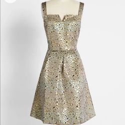 ModCloth Gold A-line Party Dress