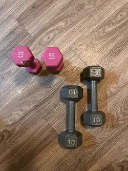 Set of 10lb & 5lb dumbbells