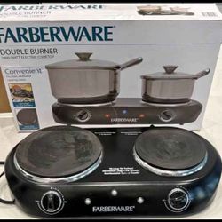 Brand New Farberware Double Burners 1800 Watts  Electric Cooktop In Box ( Only Used 1 Time ).