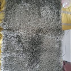 Grey Shimmer Shag Rug