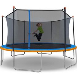 Outdoor Trampoline with Safety Enclosure Net, 15FT (New in box)