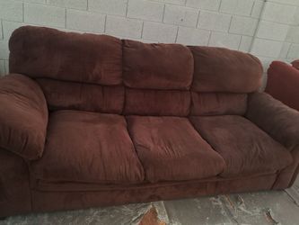 Brown soft fabric couch sofa