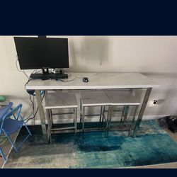 Entry Way Table Outlet And Stools 