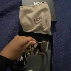 Mcm Belt White Reversable 