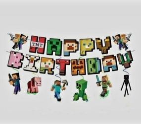 Minecraft Game Theme Birthday Party Decoration