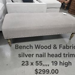 Bench Beige/Gray Wood & FabricWe are located at 2811 East Bell road. Another Time Around Furniture.
