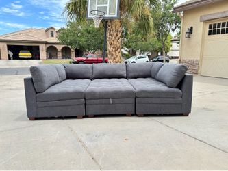 Gray Sectional Modular Couch - Free Delivery