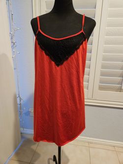 Red With Black Trim Babydoll Nightie Lingerie 