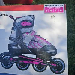 Schwinn Girl's Adjustable Inline Skate Size 5- 8  Black/Pink

