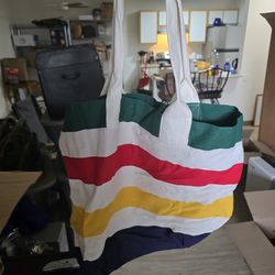 Colorful Striped Canvas Tote Bag